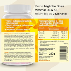 Nature's Way Store Vitamin D3 K2 Gummies 60st, Жевательные витамины D3 + K2 для детей и взрослых со вкусом лесных ягод, 60шт 