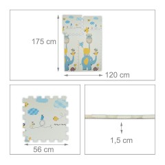 relaxdays Puzzlematte Duo: Eule \/ Elefanten Коврик-пазл дуэт: сова/слоны