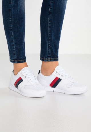 Tommy Hilfiger LIGHTWEIGHT LEATHER SNEAKER Trainers red/white/blue ЛЕГКИЕ КОЖАНЫЕ КРОССОВКИ Кроссовки красный/белый/синий