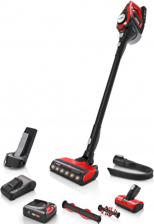 BOSCH BOSCH Akku-Stielstaubsauger BCS8224PET Unlimited Serie 8 Gen2, beutellos, Ideal fur Haustierbesitzer, rot/schwarz  Беспроводной пылесос BOSCH BCS8224PET Unlimited Series 8 Gen2, без мешка, идеально подходит для владельцев домашних животных, красный/