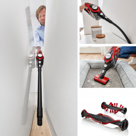 BOSCH BOSCH Akku-Stielstaubsauger BCS8224PET Unlimited Serie 8 Gen2, beutellos, Ideal fur Haustierbesitzer, rot/schwarz  Беспроводной пылесос BOSCH BCS8224PET Unlimited Series 8 Gen2, без мешка, идеально подходит для владельцев домашних животных, красный/
