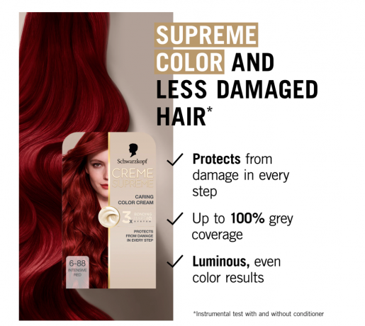Schwarzkopf Creme Supreme 6-88 Стойкая крем-краска для волос Schwarzkopf Creme Supreme 6-88 Интенсивно-красный, интенсивный уход и 100% закрашивание седины
