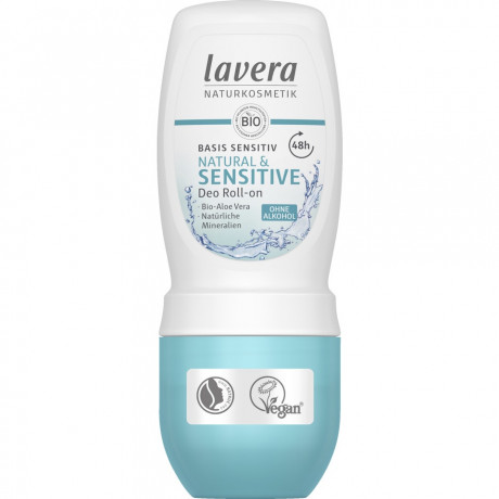 LAVERA Basis Sensitiv Natural & Sensitive Deo Roll-on, 50 ml, Лавера Дезодорант роликовый для чувствительной кожи, био-алоэ вера, без алюминия, 50 мл