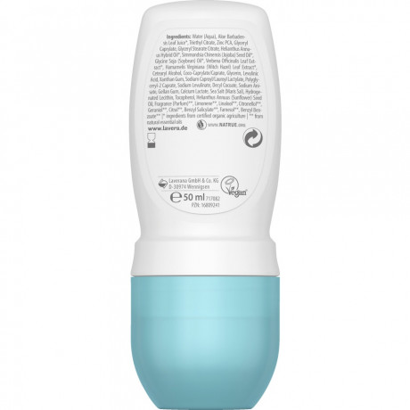 LAVERA Basis Sensitiv Natural & Sensitive Deo Roll-on, 50 ml, Лавера Дезодорант роликовый для чувствительной кожи, био-алоэ вера, без алюминия, 50 мл