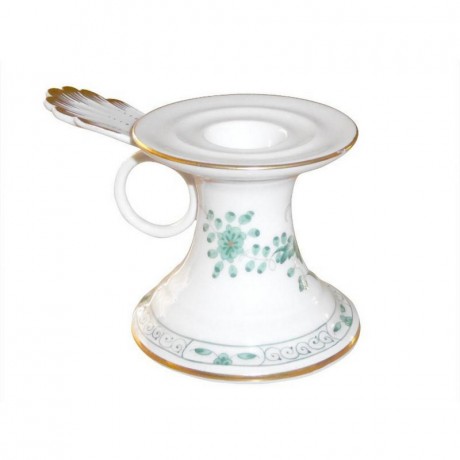 Meissen Meissen  'Neuer Ausschnitt - Indische Malerei 2 mit Kante grun Goldpunkte mit Goldrand' Leuchter 7 cm Meissen "New Section - Indian painting 2 с краем из зеленых золотых точек с золотым ободком" подсвечник 7 см