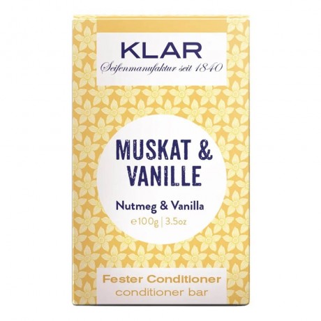 Klar Seifen Fester Conditioner Muskat & Vanille 100g  Твердый кондиционер мускатный орех и ваниль 100г