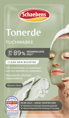 Schaebens Tonerde Tuchmaske 1 St., Тканевая маска с глиной и ниацинамидом для проблемной кожи, 1 шт.