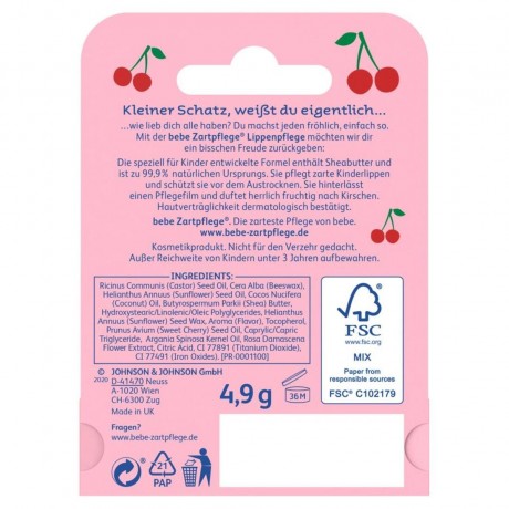 bebe Lippenpflege quot;Natural Cherryquot;  Уход за губами "Натуральная вишня"