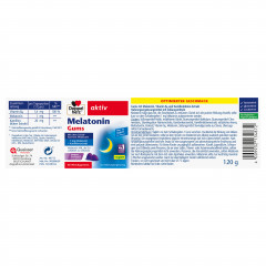 Doppelherz Melatonin Gums, 40 Gums, 112 g, Мелатонин 1 мг для сокращения времени засыпания, жевательные пастилки без сахара со вкусом малины, 40 шт., 112 г
