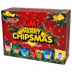 KiMs Merry Chipsmas Adventskalender 2026, Адвент-календарь 2026 KiMs Merry Chipsmas с чипсами, орехами и смесями для дипов, 709 г