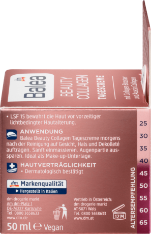 Balea Beauty Collagen Tagescreme mit Collagen-Booster und Acacia Collagen Балеа Дневной крем с Коллагеном Подтягивает кожу и уменьшает морщины, 50 мл