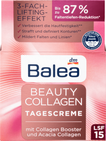 Balea Beauty Collagen Tagescreme mit Collagen-Booster und Acacia Collagen Балеа Дневной крем с Коллагеном Подтягивает кожу и уменьшает морщины, 50 мл