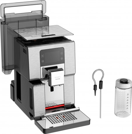 Krups Krups Kaffeevollautomat EA877D Intuition Experience+, 21 Heiss- und Kaltgetranke-Spezialitaten, gerauscharm, Farb-Touchscreen Полностью автоматическая кофемашина Krups EA877D Intuition Experience+, 21 вид горячих и холодных напитков, низкий уровень