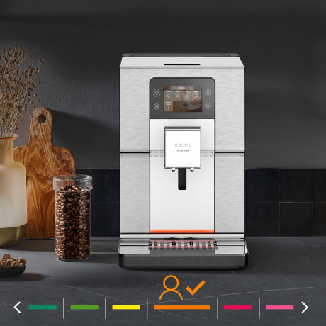 Krups Krups Kaffeevollautomat EA877D Intuition Experience+, 21 Heiss- und Kaltgetranke-Spezialitaten, gerauscharm, Farb-Touchscreen Полностью автоматическая кофемашина Krups EA877D Intuition Experience+, 21 вид горячих и холодных напитков, низкий уровень