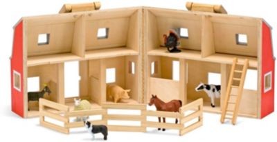 Melissa Doug Zusammenklappbare und tragbare Holzscheune Разборный и переносной деревянный сарай
