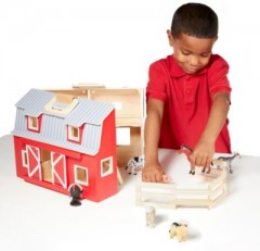 Melissa  Doug Zusammenklappbare und tragbare Holzscheune Разборный и переносной деревянный сарай