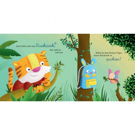 Baumhaus Medien Der kleine Tiger packt seinen Rucksack (Pappbilderbuch) Маленький тигр упаковывает свой рюкзак (картонная книжка с картинками)