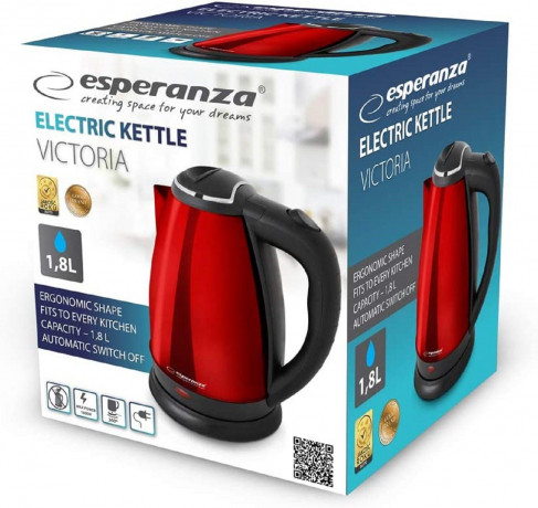 Esperanza Esperanza Wasserkocher Esperanza Wasserkocher 1,8 l, 1800W Rot, Kunststoff, Edelstahl, 1,8 l, 1800,00 W, Kunststoff, Edelstahl  Automatische Abschaltung  Чайник Esperanza Чайник Esperanza 1,8 л, 1800 Вт Красный, пластик, нержавеющая сталь, 1,8 л