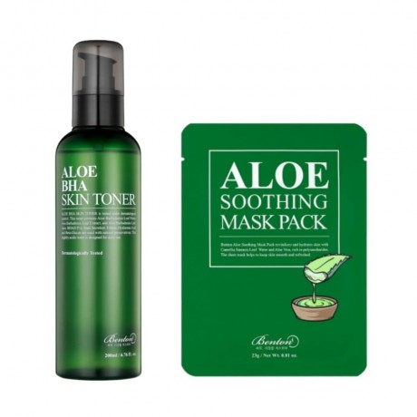 Benton Benton Aloe BHA Skin Toner + Benton Aloe Aloe Soothing Mask Pack  Benton Aloe BHA Skin Toner + Benton Aloe Aloe Soothing Mask Pack