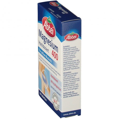 Abtei Magnesium 400 Tabletten 30 St, 38,6 g, Магний 400 мг для поддержания работы мышц, 30 таблеток, 38,6 г