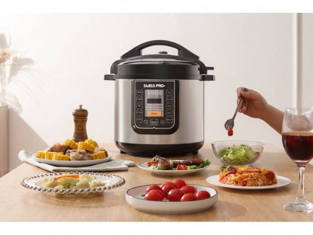 SWISS PRO+ SWISS PRO+ Multikocher Swiss Pro elektrischer Schnellkochtopf 6L 1000W Dampfgarer Reiskocher, 1000 W  Мультиварка SWISS PRO+ Электрическая скороварка Swiss Pro 6л 1000Вт рисоварка на пару, 1000Вт