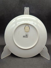 Тарелка декоративная в бело-черных тонах Altenkunststadt &quot;Аббатство Вайнгартен (1860)&quot; винтажная, фарфор, 17 см, Германия, 1960-70гг.