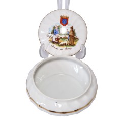 Шкатулка-бонбоньерка винтажная Castelroux &quot;Пастух с девушкой&quot;, фарфор, 12 х 7см, Франция, 1950-60гг.