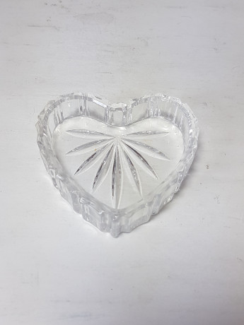 Шкатулка хрустальная винтажная в виде сердца Anna Hutte, 7 x 6,5 x 3 см, Германия, 1960-70гг.