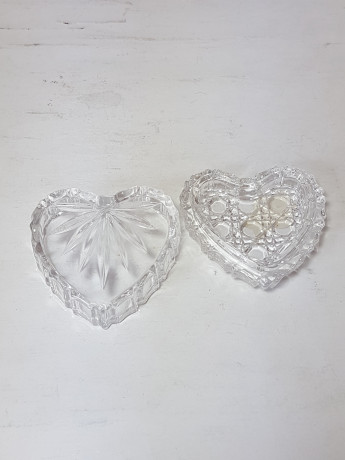 Шкатулка хрустальная винтажная в виде сердца Anna Hutte, 7 x 6,5 x 3 см, Германия, 1960-70гг.