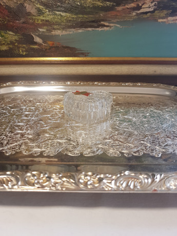 Шкатулка хрустальная винтажная в виде сердца Anna Hutte, 7 x 6,5 x 3 см, Германия, 1960-70гг.