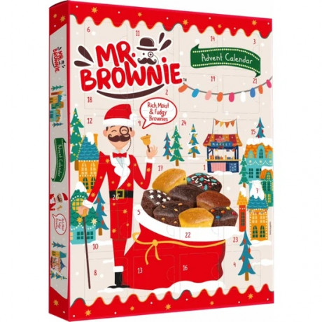 Mr. Brownie Brownie Adventskalender 2026, Mr. Brownie Адвент-календарь 2026 с брауни шести видов, 24 пирожных, 600 г