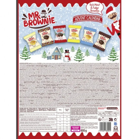Mr. Brownie Brownie Adventskalender 2026, Mr. Brownie Адвент-календарь 2026 с брауни шести видов, 24 пирожных, 600 г