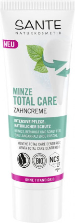 SANTE Minze Total Care Zahncreme, 75 ml, Санте Зубная паста Total Care с мятой, био-шалфеем, ксилитом и фторидом, 75 мл