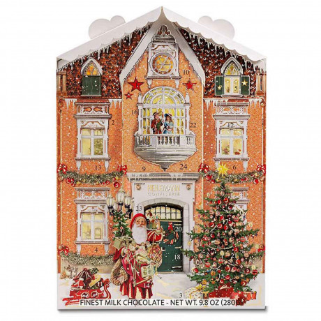 Heilemann Confiserie Adventskalender 2026 mit Dach, Шоколадный адвент-календарь 2026 Heilemann Confiserie с крышей, 24 фигурки, 280 г