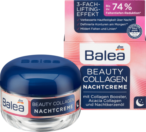 Balea Beauty Collagen Nachtcreme mit Collagen-Booster Балеа Ночной крем с Коллагеном, подтягивает кожу и уменьшает морщины, 50 мл