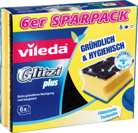 Vileda губка Glitzi plus zur gründlichen Средство для купания с Antibac-Effekt, 6 шт