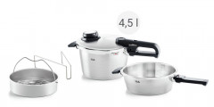 Fissler Fissler VITAVIT PREMIUM Set aus Schnellbratpfanne 2,5l + Schnellkochtopf 4,5l silber Набор Fissler VITAVIT PREMIUM, состоящий из сковороды-скороварки 2,5л + скороварки 4,5л.