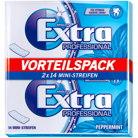 Wrigley's Extra Professional Peppermint Жевательная резинка со вкусом перечной мяты 2x14 шт.