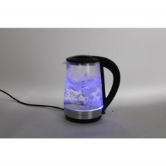 Emerio Emerio Wasserkocher Glas Wasserkocher 1,7L LED Beleuchtung Kabellos Erwarmen Tee Kettle Ku  Чайник Emerio Стеклянный чайник 1,7 л со светодиодной подсветкой Беспроводной чайник с подогревом Ku