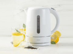 Domo Wasserkocher, 1.7 l, 2200 W, ohne Kabel elektrischer Teekocher Heisswasserbereiter schnell leise, Uberhitzungs- Trockengehschutz, rutschfeste Fusse sicher im Gebrauch Чайник Domo, 1,7 л, 2200 Вт, без кабеля, электрочайник, чайник для горячей воды,