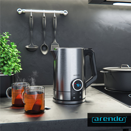 Arendo Arendo Wasserkocher, 1,7 l, 2200 W, Edelstahl, Temperatureinstellung 40 100°, Display, Warmhaltefunktion Чайник Arendo, 1,7 л, 2200 Вт, нержавеющая сталь, регулировка температуры 40 100°, дисплей, функция поддержания тепла