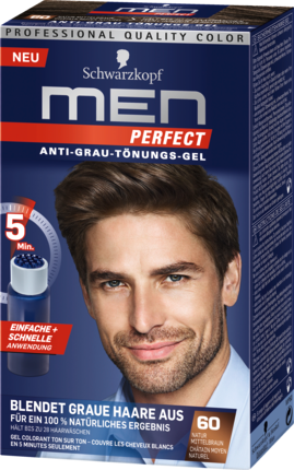 Schwarzkopf MEN Perfect 60, 10st, Средне-коричневый, мужская краска от седины 5 минут, Набор 10 упаковок 