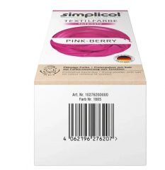 Simplicol Textilfarbe intensiv Pink-Berry  Краска для ткани розовая Pink-Berry интенсивная, жидкая, для стиральной машины 40 , 150 мл + фиксатор 400 г