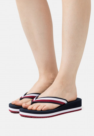 Tommy Hilfiger ESSENTIAL CORP MID  T-bar sandals dark blue ESSENTIAL CORP MID Сандалии с Т-образной перемычкой темно-синий