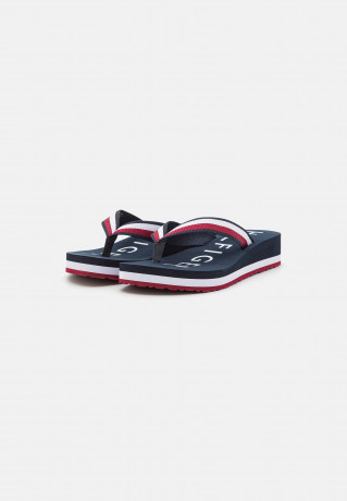 Tommy Hilfiger ESSENTIAL CORP MID  T-bar sandals dark blue ESSENTIAL CORP MID Сандалии с Т-образной перемычкой темно-синий