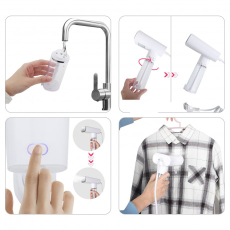 EUGAD EUGAD Dampfburste, 1000 W, Dampfglatter Steamer mit Dampfburste 150 ml  Паровая щетка EUGAD, 1000 Вт, отпариватель с паровой щеткой 150 мл