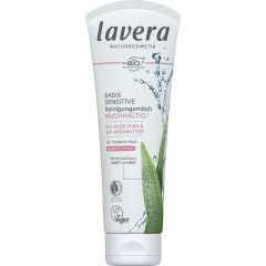 LAVERA Basis Sensitiv Reinigungsmilch, 125 ml, Лавера Очищающее молочко для лица, био-алоэ вера и жожоба, мягкое очищение, 125 мл