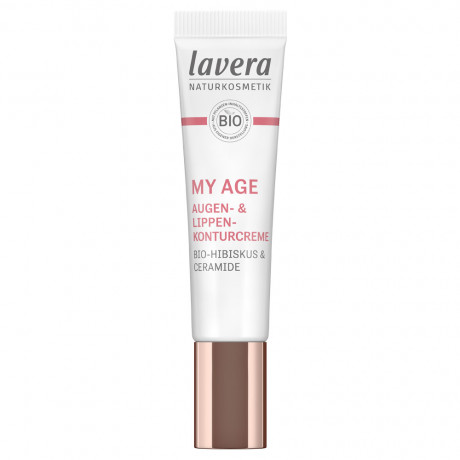 LAVERA MY AGE Augen- & Lippenkonturcreme, 15 ml, Лавера Крем для контура глаз и губ для зрелой кожи, био-гибискус и растительные церамиды, 15 мл