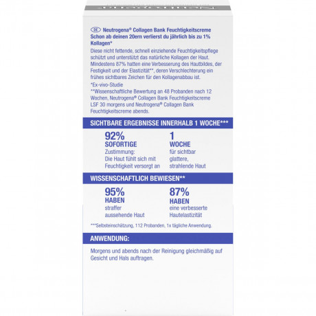 Neutrogena Collagen Bank Feuchtigkeitscreme, 50 ml, Neutrogena Collagen Bank Увлажняющий крем с бакучиолом, микро-пептидами и коллагеном, 50 мл