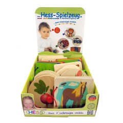 HESS Babyspielzeug Display mit 12 Holzbilderbucher Витрина для детских игрушек с 12 деревянными книжками с картинками